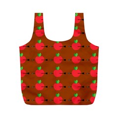 Apple Arrow Pattern Design Drawing Full Print Recycle Bag (m) by Proyonanggan