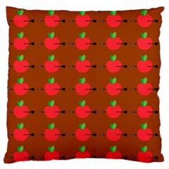 Apple Arrow Pattern Design Drawing Large Premium Plush Fleece Cushion Case (one Side) by Proyonanggan