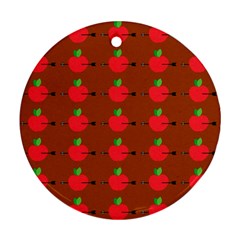 Apple Arrow Pattern Design Drawing Ornament (round) by Proyonanggan