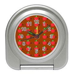 Apple Arrow Pattern Design Drawing Travel Alarm Clock by Proyonanggan