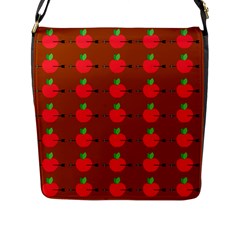 Apple Arrow Pattern Design Drawing Flap Closure Messenger Bag (l) by Proyonanggan