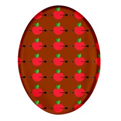 Apple Arrow Pattern Design Drawing Oval Glass Fridge Magnet (4 Pack) by Proyonanggan