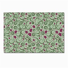 Swirls Foliage Leaves Green Postcard 4 x 6  (pkg Of 10) by Proyonanggan