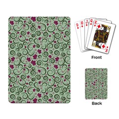 Swirls Foliage Leaves Green Playing Cards Single Design (rectangle)