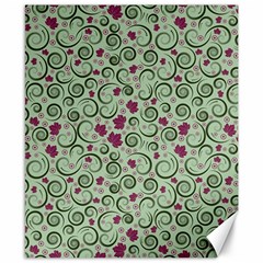 Swirls Foliage Leaves Green Canvas 8  X 10  by Proyonanggan