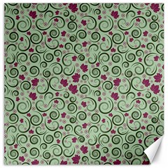 Swirls Foliage Leaves Green Canvas 12  X 12  by Proyonanggan