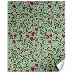 Swirls Foliage Leaves Green Canvas 16  X 20  by Proyonanggan