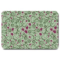 Swirls Foliage Leaves Green Large Doormat by Proyonanggan