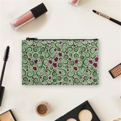 Swirls Foliage Leaves Green Cosmetic Bag (small) by Proyonanggan