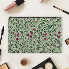 Swirls Foliage Leaves Green Cosmetic Bag (large) by Proyonanggan