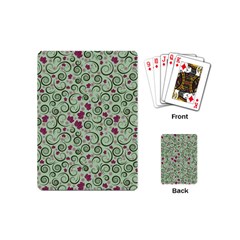 Swirls Foliage Leaves Green Playing Cards Single Design (mini)