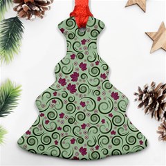 Swirls Foliage Leaves Green Ornament (christmas Tree) 