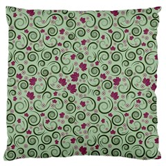 Swirls Foliage Leaves Green Large Cushion Case (one Side) by Proyonanggan