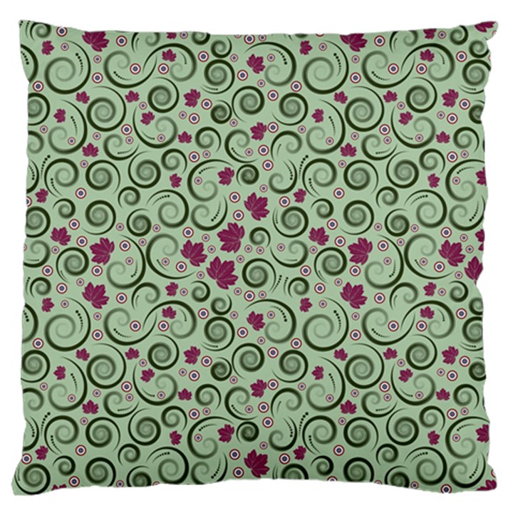 Swirls Foliage Leaves Green Large Cushion Case (One Side)