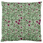 Swirls Foliage Leaves Green Large Premium Plush Fleece Cushion Case (Two Sides) Front