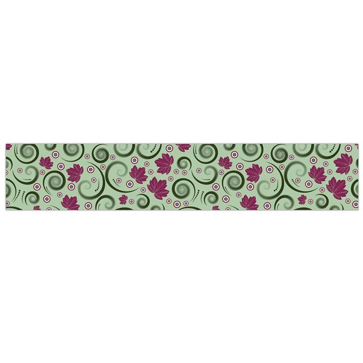 Swirls Foliage Leaves Green Large Premium Plush Fleece Scarf 