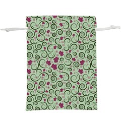 Swirls Foliage Leaves Green Lightweight Drawstring Pouch (xl) by Proyonanggan