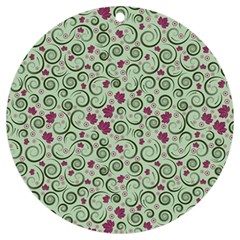 Swirls Foliage Leaves Green Uv Print Acrylic Ornament Round