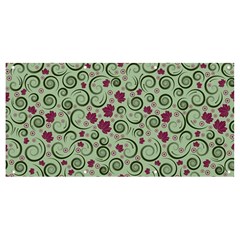 Swirls Foliage Leaves Green Banner And Sign 8  X 4  by Proyonanggan