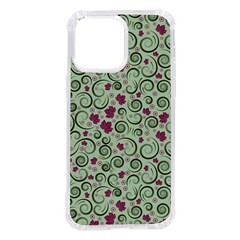 Swirls Foliage Leaves Green Iphone 14 Pro Max Tpu Uv Print Case by Proyonanggan