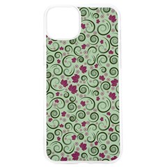 Swirls Foliage Leaves Green Iphone 15 Pro Tpu Uv Print Case by Proyonanggan