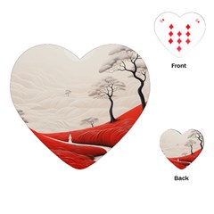 Trees Forest Path Playing Cards Single Design (heart)