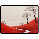 Trees Forest Path Two Sides Fleece Blanket (Large) 80 x60  Blanket Front