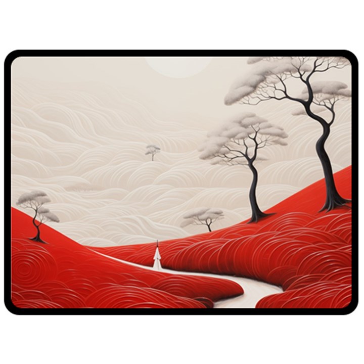 Trees Forest Path Two Sides Fleece Blanket (Large)