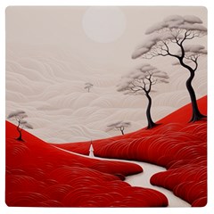 Trees Forest Path Uv Print Square Tile Coaster  by Proyonanggan