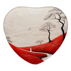 Trees Forest Path Heart Glass Fridge Magnet (4 Pack) by Proyonanggan