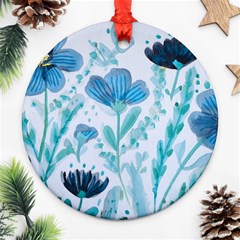 Flowers Petals Bloom Round Ornament (two Sides)