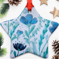 Flowers Petals Bloom Star Ornament (two Sides)