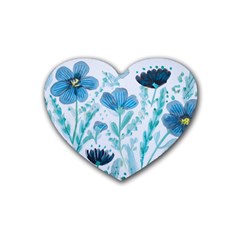 Flowers Petals Bloom Rubber Heart Coaster (4 Pack) by Proyonanggan