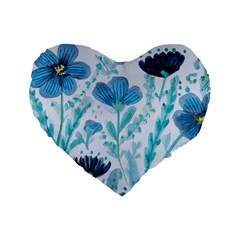 Flowers Petals Bloom Standard 16  Premium Flano Heart Shape Cushions by Proyonanggan