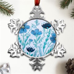 Flowers Petals Bloom Metal Small Snowflake Ornament by Proyonanggan