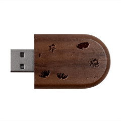 Flowers Petals Bloom Wood Oval Usb Flash Drive