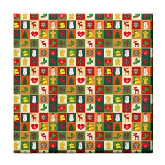 Template Christmas Pattern Tile Coaster