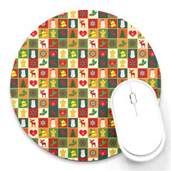 Template Christmas Pattern Round Mousepad by Proyonanggan