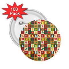 Template Christmas Pattern 2 25  Buttons (100 Pack) 