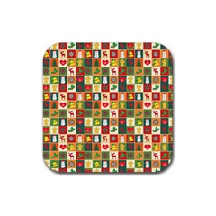 Template Christmas Pattern Rubber Coaster (square)