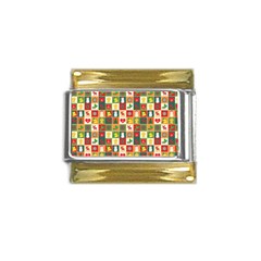 Template Christmas Pattern Gold Trim Italian Charm (9mm)