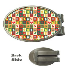 Template Christmas Pattern Money Clips (oval) 