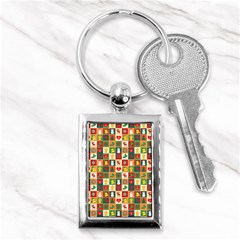 Template Christmas Pattern Key Chain (rectangle)