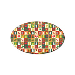 Template Christmas Pattern Sticker (oval)