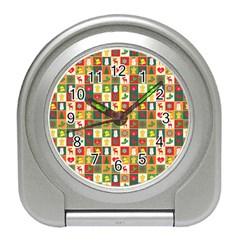 Template Christmas Pattern Travel Alarm Clock