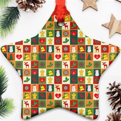 Template Christmas Pattern Star Ornament (two Sides)