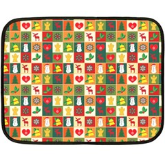 Template Christmas Pattern Two Sides Fleece Blanket (mini)