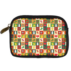 Template Christmas Pattern Digital Camera Leather Case