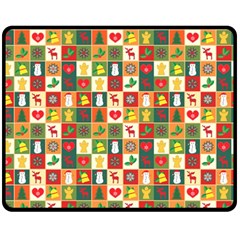 Template Christmas Pattern Fleece Blanket (medium)