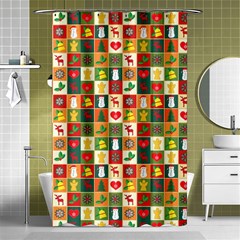 Template Christmas Pattern Shower Curtain 48  X 72  (small) 